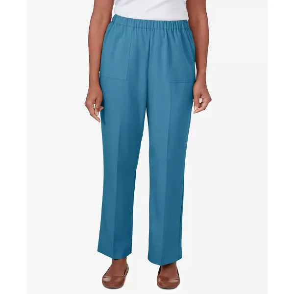 Alfred Dunner Sedona Sky Women's Sedona Balanced Short Length Pant, Mallard , Size 16