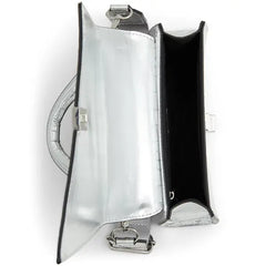 ALDO Lucenaax Synthetic Small Top Handle, Stylish and Compact Handbag, Silver