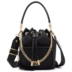 ALDO Jadzia Medium Bucket Bag, Stylish Textile Handbag for Women , Black