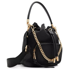 ALDO Jadzia Medium Bucket Bag, Stylish Textile Handbag for Women , Black