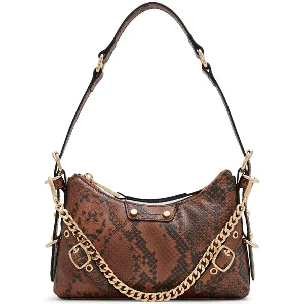 ALDO Farelix Synthetic Small Shoulder Bag, Compact Sleek Stylish Womens Handbag , Brown Multi
