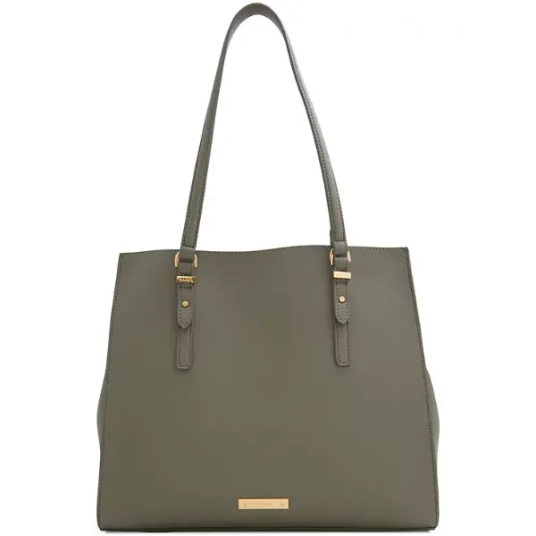 ALDO Feacan Synthetic Large Satchel Stylish and Spacious Handbag for Everyday Use , Khaki
