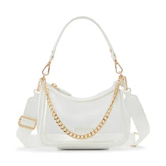 ALDO Liamax Synthetic Medium Shoulder Bag, Stylish Durable Women's Handbag, White Overflow