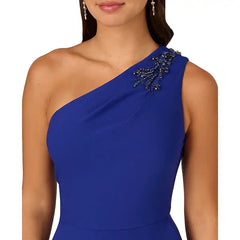 Adrianna Papell Women's Beaded One Shoulder Gown for Elegant and Glamorous Evening Style