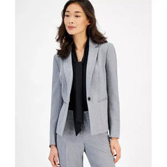 Women's Collared One-Button Blazer,Created by Macy's-Gray