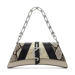 ALDO Scylla Medium Shoulder Bag, Elegant Synthetic Womens Handbag for Everyday Use, Black Gold