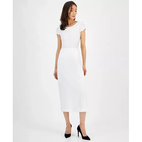 Crepe Column Skirt,Created by Macy's-White