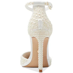 ALDO Women's Derperla Two Piece Pearl Pumps, Elegant Stylish Heeled shoes , White Multi