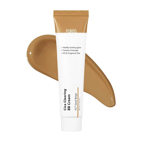 Purito Cica Clearing BB Cream – Vegan & Cruelty-Free Lightweight Foundation with Centella | Hydrating Tinted Base for Sensitive & All Skin Types (30ml / 1 fl oz)