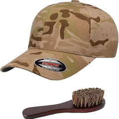 Flexfit Wooly Combed Men's Athletic Stretch Fitted Baseball Cap Bundle with THP Hat & Clothing Brush