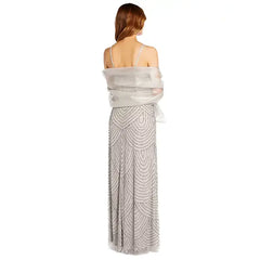 Adrianna Papell Metallic Wrap Scarf, Elegant Shimmering Accessory for Evening or Special Occasions , Size OS