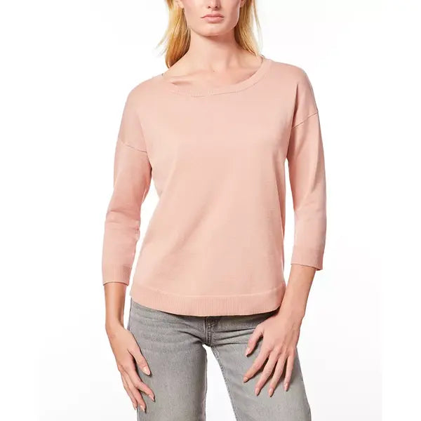 Macy's Women's Boat-Neck Button-Back Sweater-Blush pink