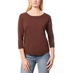 Macy's Women's Boat-Neck Button-Back Sweater-Brown