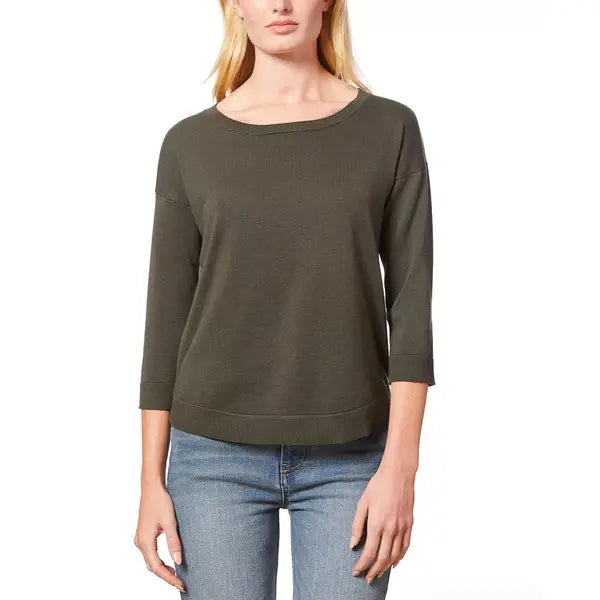 Macy's Women's Boat-Neck Button-Back Sweater-Olive
