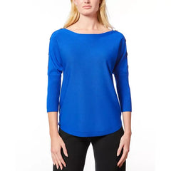 Macy's Women's Dolman-Sleeve Buttoned-Sleeve Sweater, Regular & Petite-Angelfish