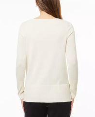 Women's Fine Gauge Boat-Neck Buttoned-Cuff Sweater created by Macy's-Papyrus