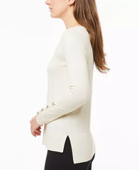 Women's Fine Gauge Boat-Neck Buttoned-Cuff Sweater created by Macy's-Papyrus