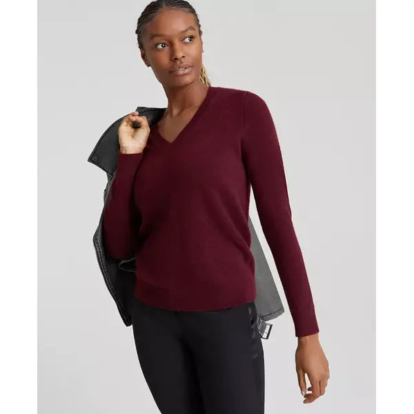 Macy's 100% Cashmere Women's V-Neck Long-Sleeve Sweater, Created for Macy's-Crantini