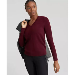 Macy's 100% Cashmere Women's V-Neck Long-Sleeve Sweater, Created for Macy's-Crantini