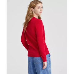 Macy's 100% Cashmere Women's V-Neck Long-Sleeve Sweater, Created for Macy's-Red polish