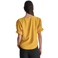 Macy's Women's Puff-Sleeve Pleated Blouse-Goldenrod