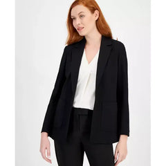 Anne Klein Women's Compression Notched Collar, Blazer Stylish and Slimming Outerwear, Anne Black