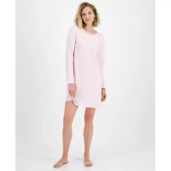 Women's Soft Knit Printed Sleepshirt, Created for Macy's-Feather Pink Wink