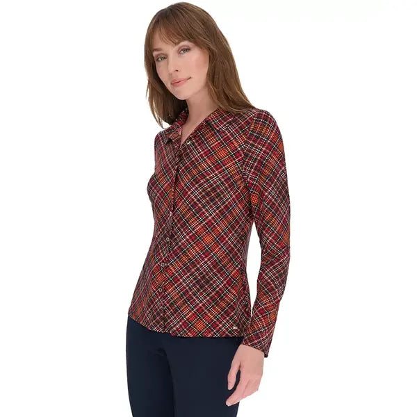 Macy's Women's Printed Button-Front Shirt-Mult