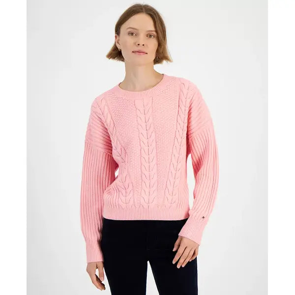 Macy's Women's Ribbed Cable-Knit Sweater- English ro