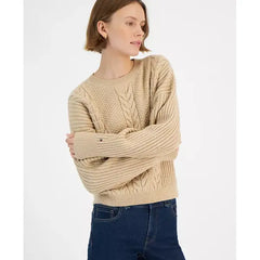 Macy's Women's Ribbed Cable-Knit Sweater-Lthtr fawn