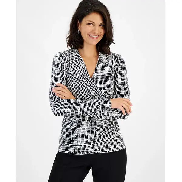 Women's Side Ruched Top, Created for Macy's-Regan Grid