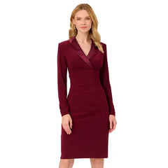 Adrianna Papell Women's Jersey Tuxedo Sheath Dress for Sophisticated Evening Wear