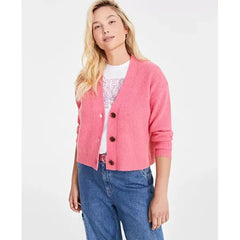 Women's Three-Button Shaker Cardigan, Created for Macy's-Strawberry Ice