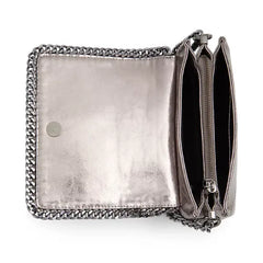ALDO Kayley Synthetic Small Shoulder Bag, Stylish Compact Purse, Pewter