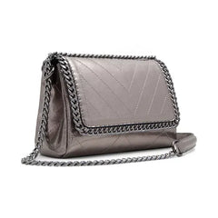 ALDO Kayley Synthetic Small Shoulder Bag, Stylish Compact Purse, Pewter