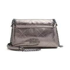 ALDO Kayley Synthetic Small Shoulder Bag, Stylish Compact Purse, Pewter