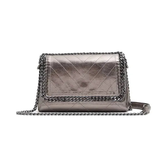 ALDO Kayley Synthetic Small Shoulder Bag, Stylish Compact Purse, Pewter