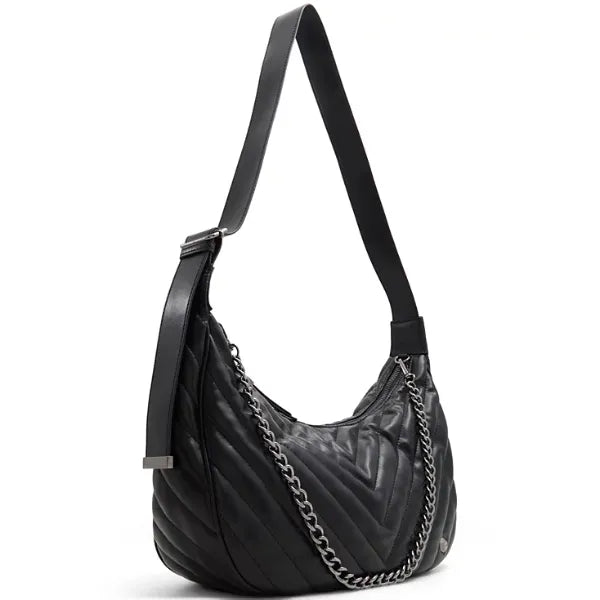 ALDO Vickia Synthetic Medium Hobo Bag, Stylish Everyday Shoulder Purse for Women , Other Black