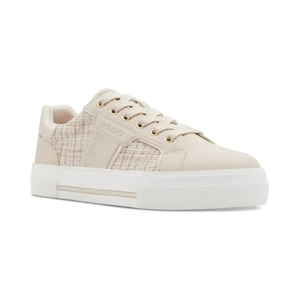 ALDO Womens Onirasean Lace Up Platform Sneakers, Trendy and Comfortable Sneakers, Smooth Bei