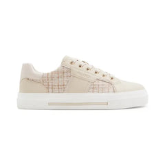 ALDO Womens Onirasean Lace Up Platform Sneakers, Trendy and Comfortable Sneakers, Smooth Bei
