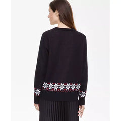 Women's Skier Crewneck Sweater, Created for Macy's-Deep black combo