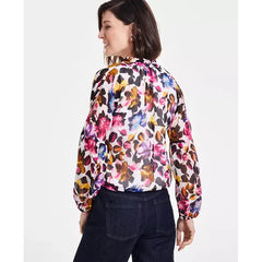 Women's Crinkle Chiffon Cold-Shoulder Blouse, Created for Macy's-Meave Garden