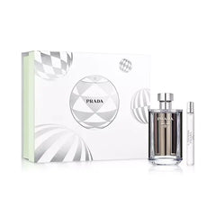 PRADA Men's 2 Piece L'Homme Eau de Toilette Gift Set, Luxury Fragrance Collection