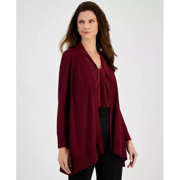 Women's Asymmetrical-Hem Open-Front Cardigan Sweater ,created by macy's-Shiraz