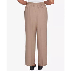 Alfred Dunner Women's Emerald Isle Classic Emerald Medium Length Pant, Cashew , Size 14S