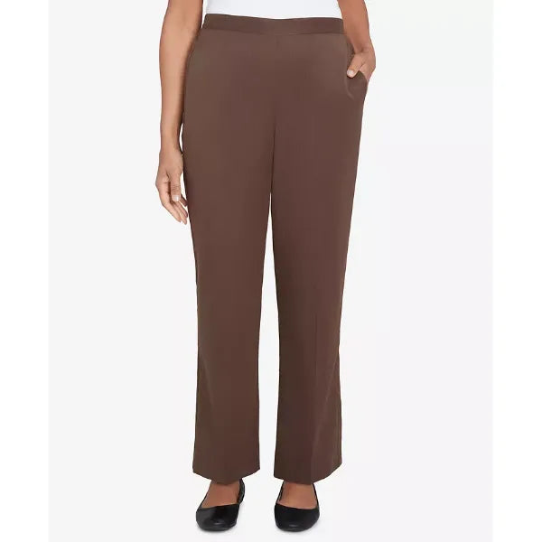 Alfred Dunner Women's Wine Country Side Seam Pocket Short Length Pant