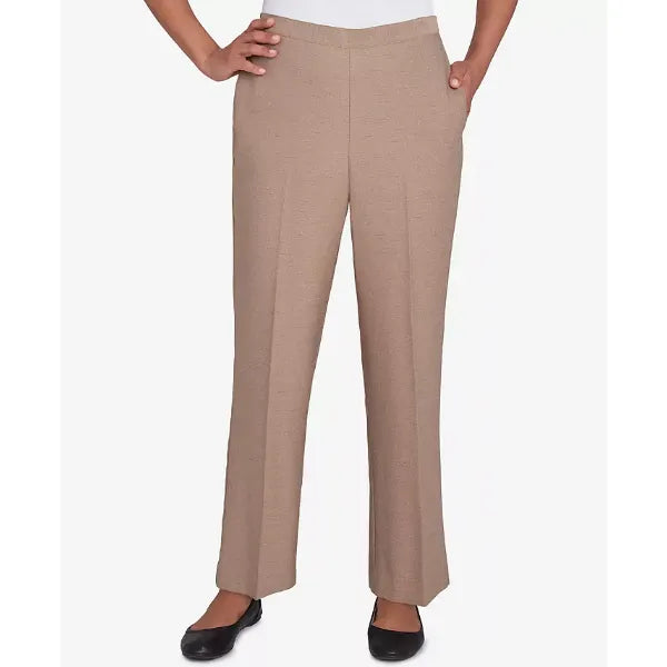 Alfred Dunner Women's Emerald Isle Classic Emerald Medium Length Pant, Cashew , Size 14S