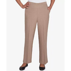 Alfred Dunner Women's Emerald Isle Classic Emerald Medium Length Pant, Cashew , Size 14S