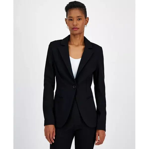 Women's Jaslim Notch-Lapel Single-Button Blazer,Created by Macy's-Black