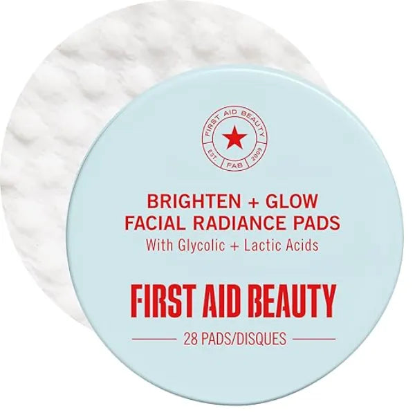 First Aid Beauty Daily Facial Treatment Pads, AHA Exfoliating, Hydrating Barrier Support & Salicylic Acid Acne Pads, Sensitive Skin Safe